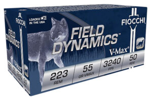 Fiocchi 223HVC50 Field Dynamics 223Rem 55gr Hornady V Max 50 Per Box/20 Case