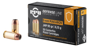 PPU PPD9M Defense 9x18Makarov 95gr Jacketed Hollow Point 50 Per Box/20 Case