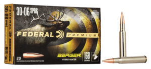 Federal P3006BCH1 Premium  30-06Springfield 168gr Berger Hybrid Hunter 20 Per Box/10 Case