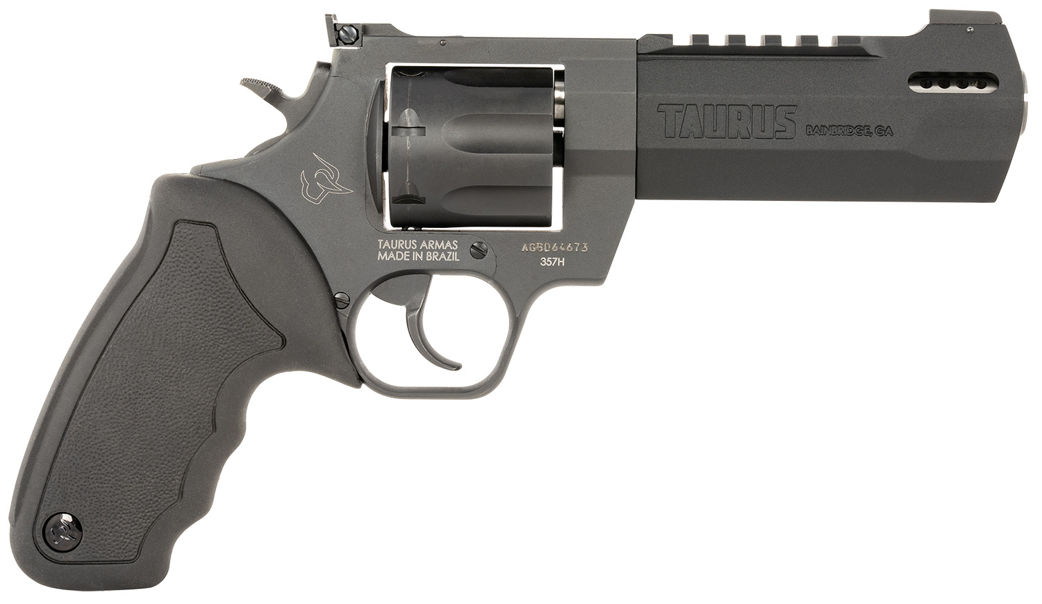 Taurus 2357051RH Raging Hunter 357 Mag 7rd 5.12" Matte Black Oxide Steel Black Rubber with Integrated Red Cushion Insert Grip