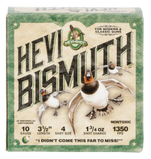 HEVI-Shot HS15504 HEVI-Bismuth 10Gauge 3.50" 1 3/4oz Bismuth 4Shot 25 Per Box/10 Case