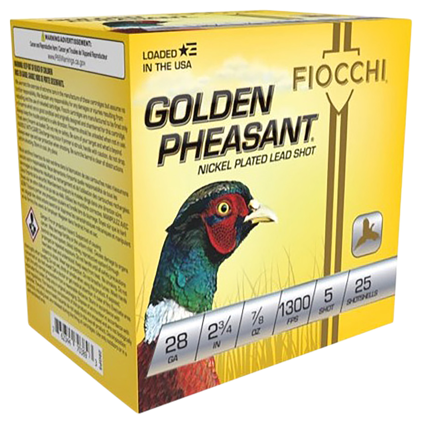 Fiocchi 28GP5 Golden Pheasant Extrema 28Gauge 2.75" 7/8oz 5Shot 25 Per Box/10 Case