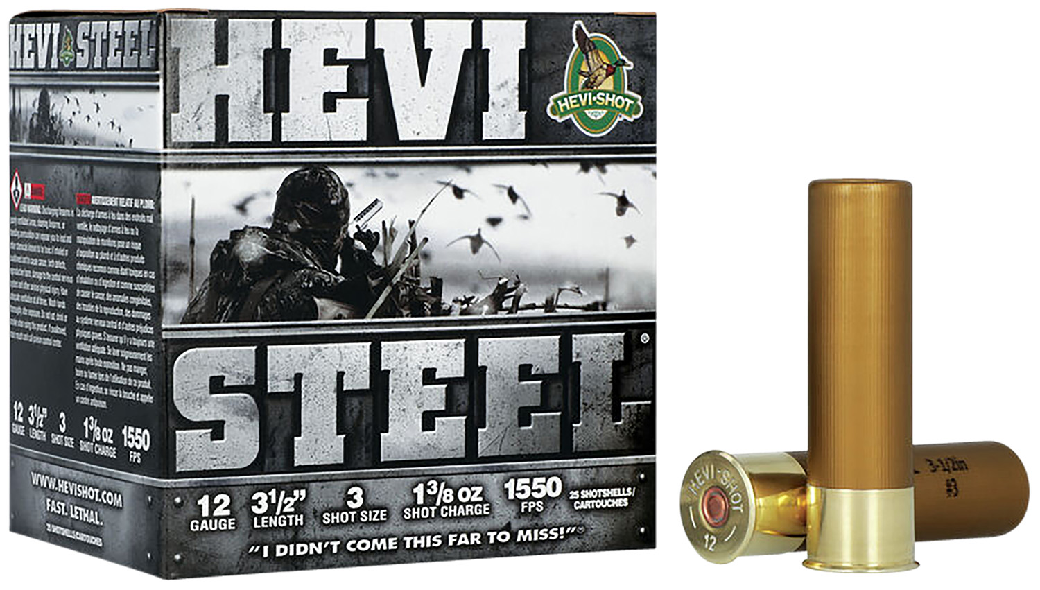 HEVI-Shot HS65003 HEVI-Steel 12Gauge 3.50" 1 3/8oz 3Shot 25 Per Box/10 Case
