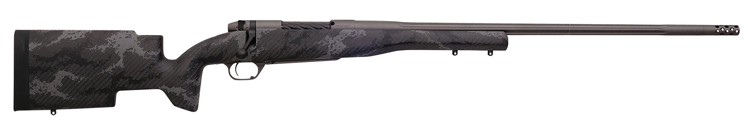 Weatherby MAP01N65RWR6B Mark V Accumark Pro 6.5 Wthby RPM 4+1 24" Barrel, Tungsten Gray Cerakote Finish, Black with Gray Sponge Pattern Accents Carbon Fiber Stock