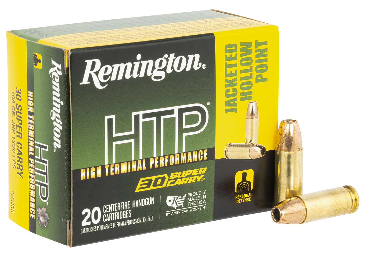 Remington Ammunition R20019 HTP 30SuperCarry 100gr Jacketed Hollow Point 20 Per Box/10 Case