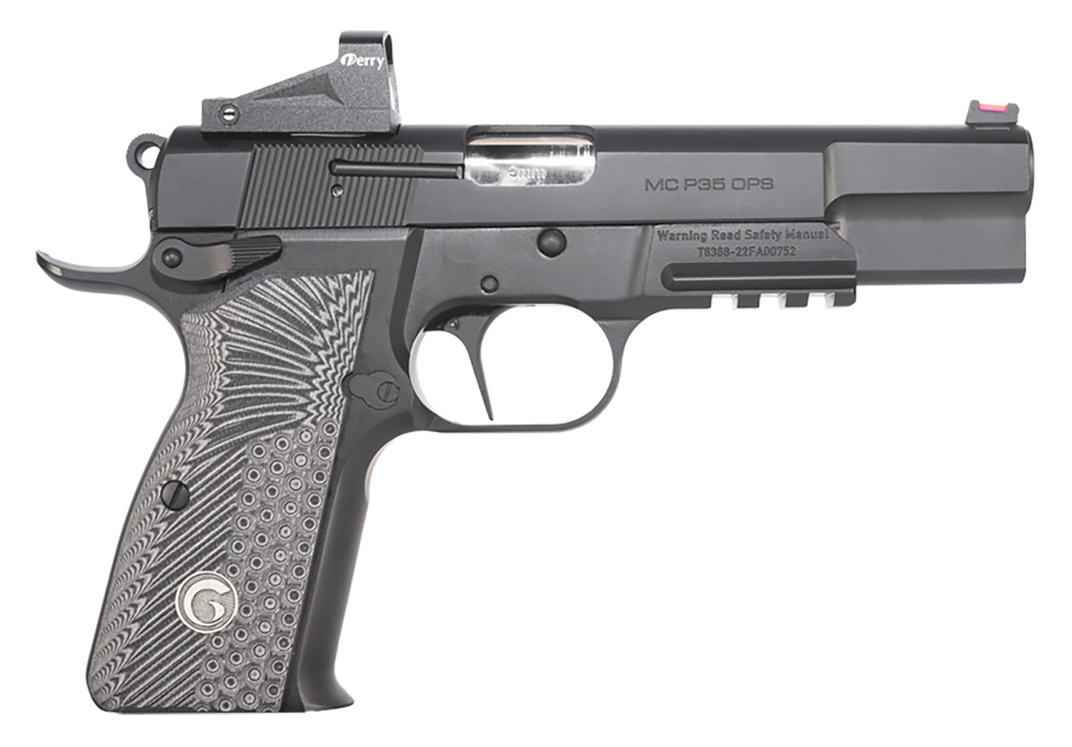 Girsan 390466 MCP35 OPS 9mm Luger 4.87" 15+1, Black, Serrated Blued Slide, Black & Gray Checkered Grip, Far-Dot Red Dot