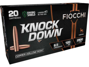 Fiocchi 65CMCHA Knock Down Enviro Shield 6.5Creedmoor 120gr Hollow Point 20 Per Box/10 Case