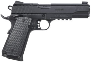 Girsan 391049 MC1911 S Influencer Full Size 38 Super 9+1 5" Blued Steel Barrel, Black Optic Ready/Serrated Steel Slide & Frame w/Picatinny Rail & Beavertail, Black Polymer Grip