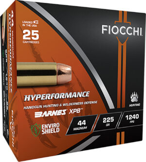 Fiocchi 44MBA Hyperformance  44RemMag 225gr XPB 25 Per Box/8 Case