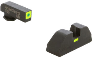 AmeriGlo GL605 CAP Sight Set for Glock  Green Tritium LumiGreen Outline Front Sight-LumiGreen Bar Rear Sight