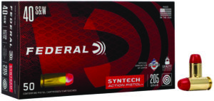 Federal AE40SJAP1 American Eagle Syntech Action Pistol  40S&W 205gr Total Syntech Jacket Flat Nose 50 Per Box/10 Case