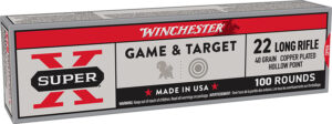 Winchester Ammo X22LRPP1 Super X 22LR 40gr Power Point Copper Plated 100 Per Box/20 Case