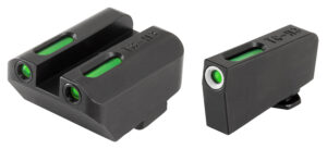 TruGlo TG13GL4A TFX  Low Suppressor Height Black Green Tritium & Fiber Optic White Outline Front Sight Green Tritium & Fiber Optic Rear Sight Compatible with Glock (Excludes MOS)