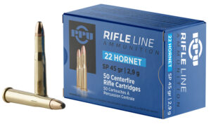 PPU PP22H Standard Rifle  22Hornet 45gr Soft Point 50 Per Box/20 Case