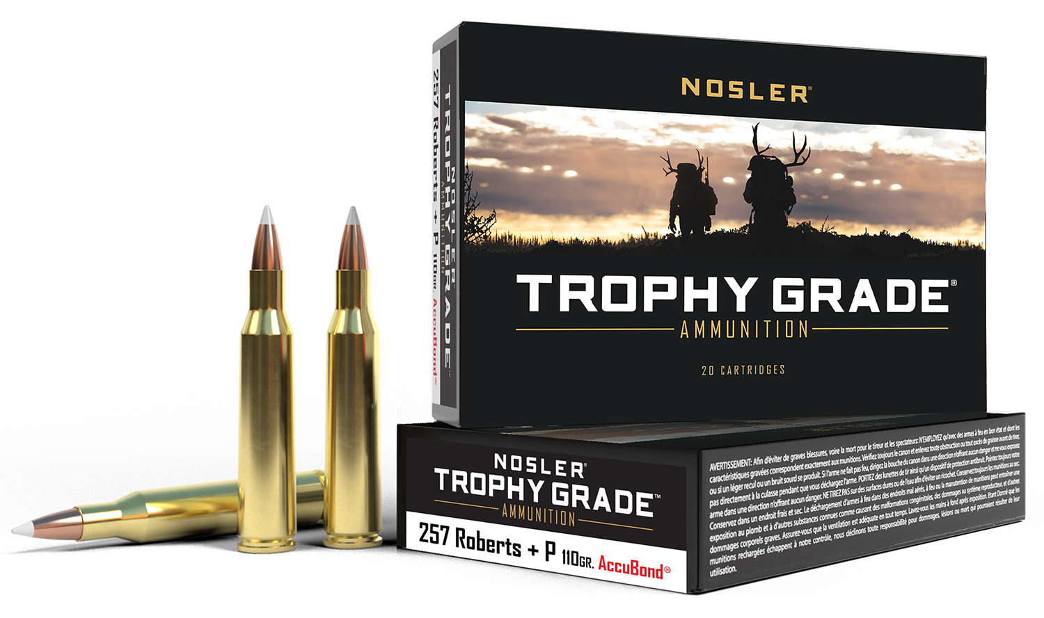 Nosler 60010 Trophy Grade 257Roberts 110gr Nosler AccuBond 20 Per Box/10 Case