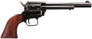 Heritage Mfg RR22MB6 Rough Rider 22 LR 22 WMR 6 Shot, 6.50" Black Steel Barrel, Black Zinc Alloy Frame, Black Cylinder, Cocobolo Grip, Hammer/Thumb Safety, Exposed Hammer