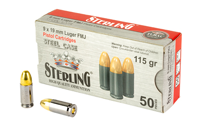 STERLING 9MM 115GR FMJ STEEL 50/1000