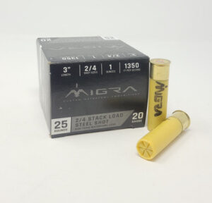 Migra 20 Gauge Ammunition M20S24 3" Length #2/4 Shot 1oz 1350fps 25 Rounds