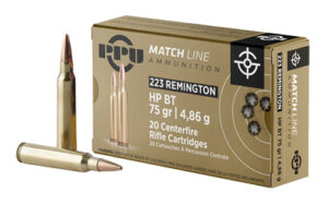 PPU .223 REM MATCH 75GR HPBT 20/1000