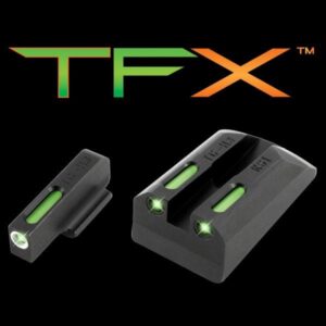 Truglo TFX Tritium/Fiber-Optic Day/Night Sights Fits Ruger SR9 / SR9C SR40 / SR40C SR45 - White Outline Front/Rear Green