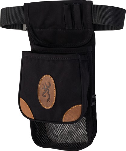 BROWNING LONA CANVAS SHELL - POUCH DELUXE W/BELT BLACK/BRWN