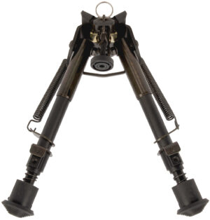 Allen 2207 Bozeman Rifle Bipod Black Aluminum w/Sling Swivel Stud Mount, Rubber Feet & 6-9" Vertical Adjustment