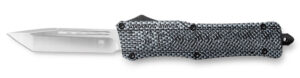 CobraTec Knives LCFCTK1LTNS CTK-1  Large 3.75" OTF Tanto Plain D2 Steel Blade/Carbon Fiber Aluminum Handle Features Glass Breaker Includes Pocket Clip