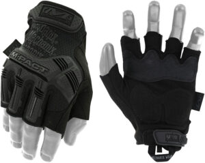 Mechanix Wear MFL55010 M-Pact Covert Black Fingerless Synthetic Leather Large TPR Closure