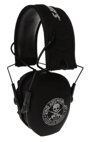 Walker's GWPRSEMFS2A Razor Slim Electronic Freedom Muff 23 dB Over the Head Black w/Distressed 2nd Amendment Polymer