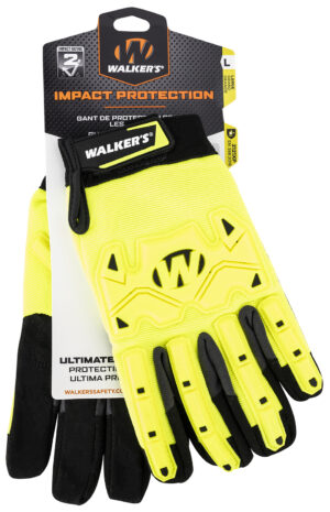 Walker's GWPSFHVFFIL2MD Impact Protection  Yellow/Black Synthetic/Synthetic Leather Medium