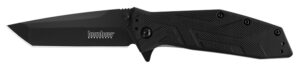Kershaw 1990 Brawler  3" Folding Tanto Plain Black Oxide 8Cr13MoV SS Blade Black Glass-Filled Nylon Handle Includes Pocket Clip
