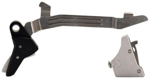 Timney Triggers ALPHAGLOCK34LRGSILVR Alpha Competition 45 ACP/10mm Auto, Silver Straight Trigger, Compatible w/Glock Gen3-4
