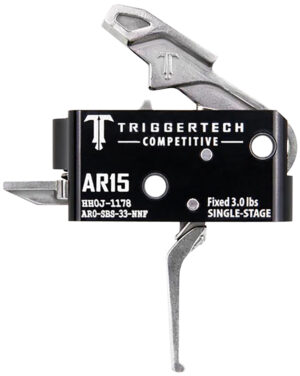 TriggerTech AR0SBS33NNF Competitive Stainless Flat Single-Stage 3 lbs Fixed for AR-15