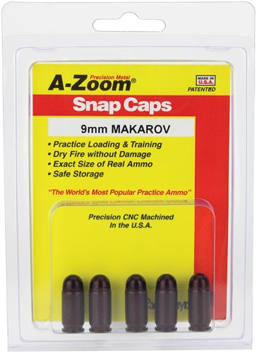 A-ZOOM METAL SNAP CAP 9X18MM - 9MM MAKAROV 5-PACK - Image 2