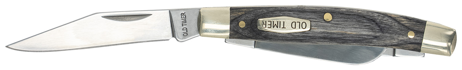 Old Timer 1149100 Heritage Series Middleman 340T 2" 1.70" 2.40" Folding Clip Point/Pen/Sheepsfoot D2 Steel Blade, 3.70" Gray Wood Laminate Handle