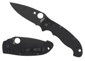 Spyderco C95GPBBK2 Manix 2  XL 3.85" Folding Plain Black DLC CPM S30V SS Blade/Black Textured G10 Handle Includes Pocket Clip