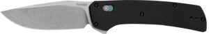 Kershaw 2047 Layup  3.40" Folding Drop Point Plain Stonewashed D2 Steel Blade, Black GFN Handle