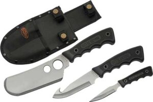 SZCO RITE EDGE 3PC SKINNING - SET W/BLACK RUBBER HNDL/SHEATH