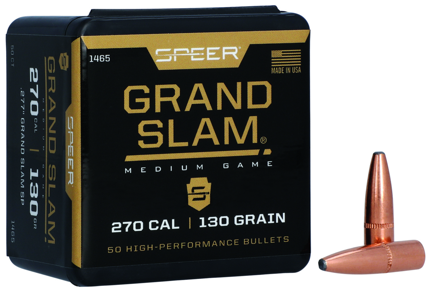 Speer 1465 Grand Slam 270Cal 130gr Soft Point 50 Per Box/5 Case