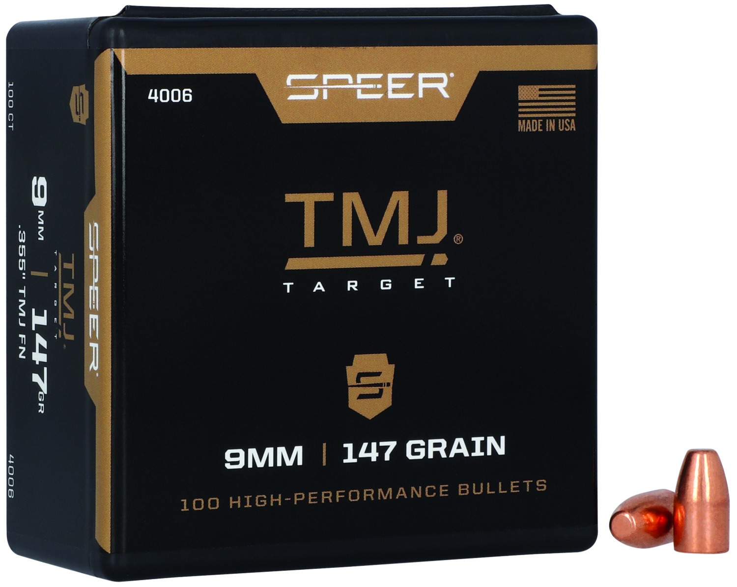 Speer 4006 TMJ 9mm 147gr Total Metal Jacket 100 Per Box/5 Case