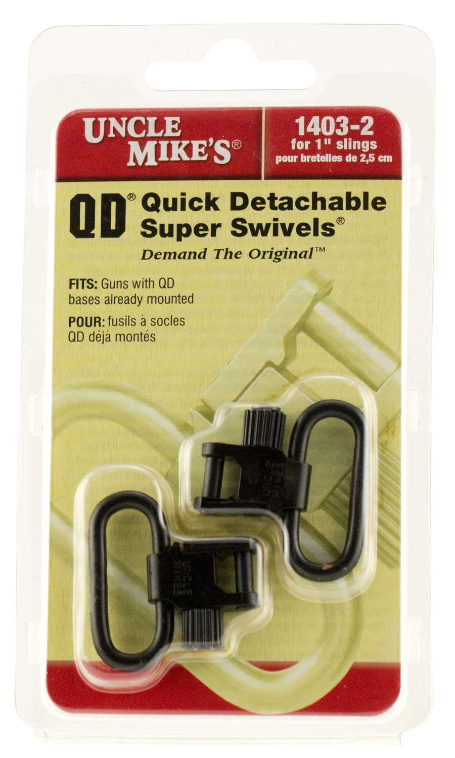 Uncle Mike's 14032 Super Swivel Quick Detach Tri-Lock Blued 1" Loop for Rifles or Shotguns w/QD Bases
