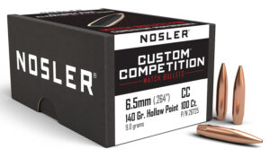 Nosler 26725 Custom Competition 6.5Creedmoor 140gr Hollow Point Boat Tail 100/Box