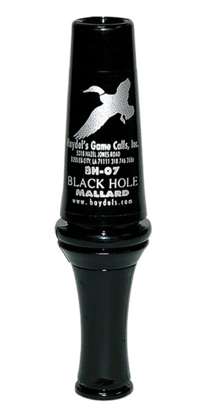 Haydel's Game Calls BH07 Black Hole Open Call Double Reed Mallard Sounds Attracts Ducks Black Polycarbonate