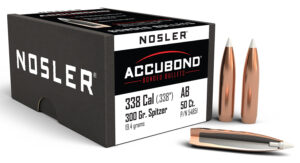 Nosler 54851 AccuBond  338Cal 300gr Spitzer Point 50/Box