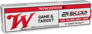 WINCHESTER USA 21 SHARP 42GR - FMJ 1325 FPS 100RD 20BX/CS