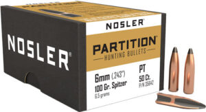 NOSLER BULLETS 6MM .243 - 100GR PARTITION 50CT