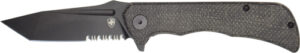 TEMPLAR KNIFE PALADIN FOLDER - 3.27" BLACK MICARTA TANTO D2