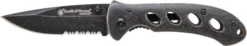 S&W OASIS SMALL LINER LOCK - KNIFE 2.6" STONEWASH BLADE