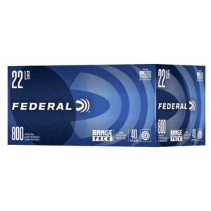 Federal Range Pack Rimfire Ammunition .22LR 40gr LRN 1200 fps 3200/ct Case (4-800/ct Boxes)