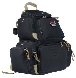 G-Outdoors Handgunner Backpack with 4 Handgun Cradle-Black/Tan